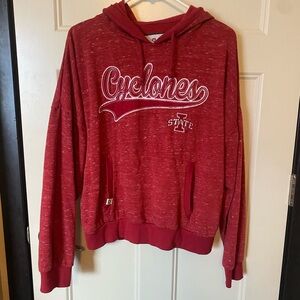 Oversized Colosseum Women's Red Iowa State Cyclones Hoodie sz Large